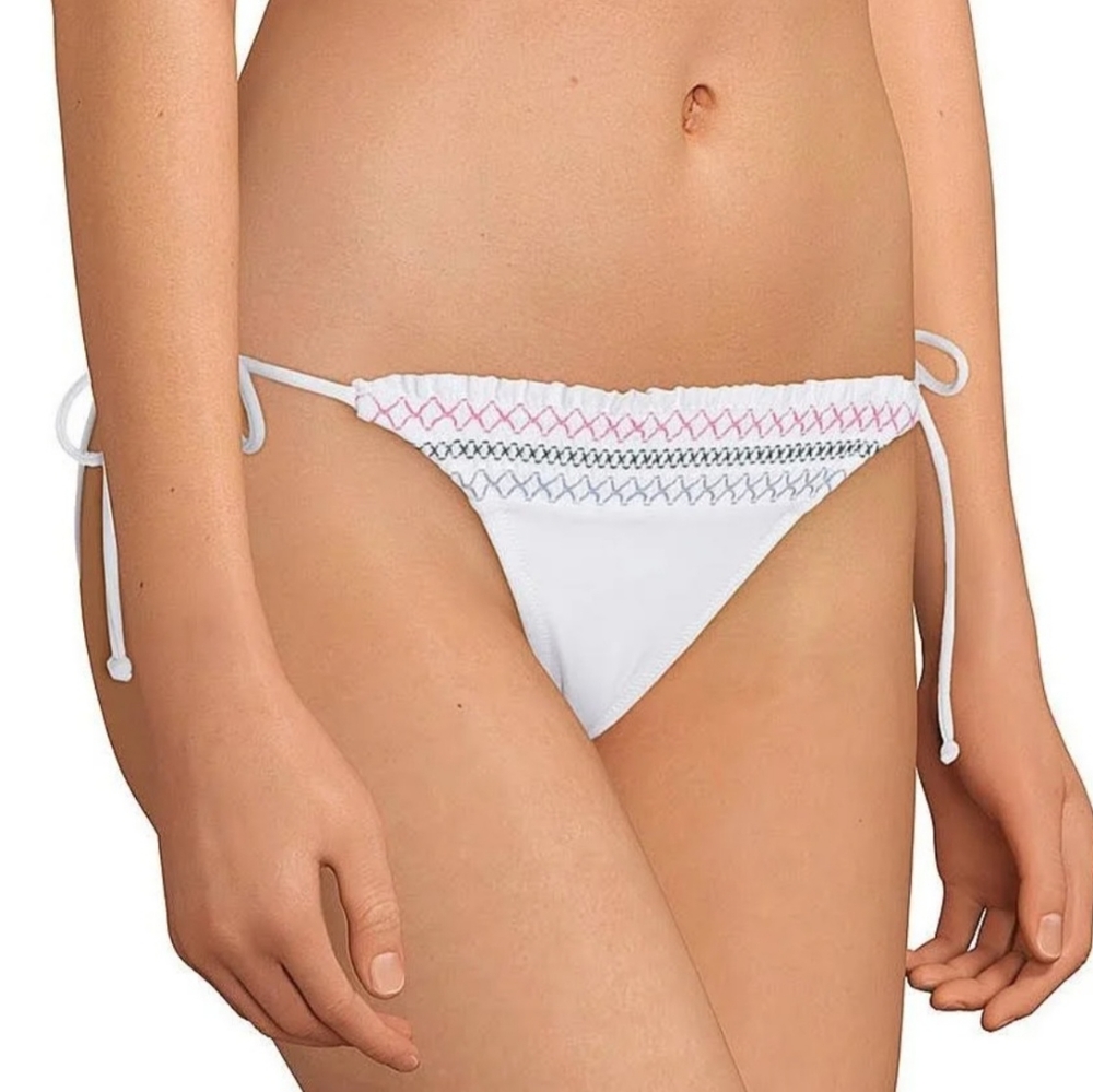 NWT OCEAN SHORE SMOCKED BIKINI BOTTOM